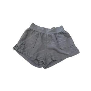 Grey Elastic High Rise Waist Cuffed Mini Short S
